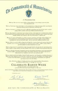 The official proclamation issued by Gov. Healey.